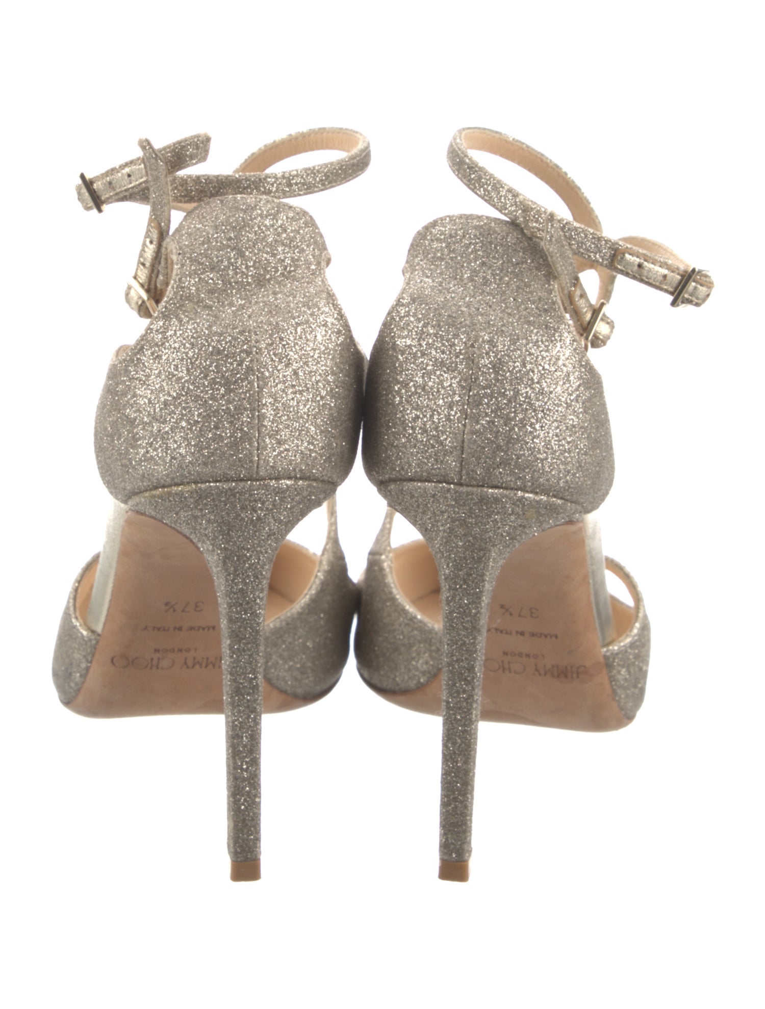Jimmy Choo Glitter Glitter Accents T-Strap Pumps